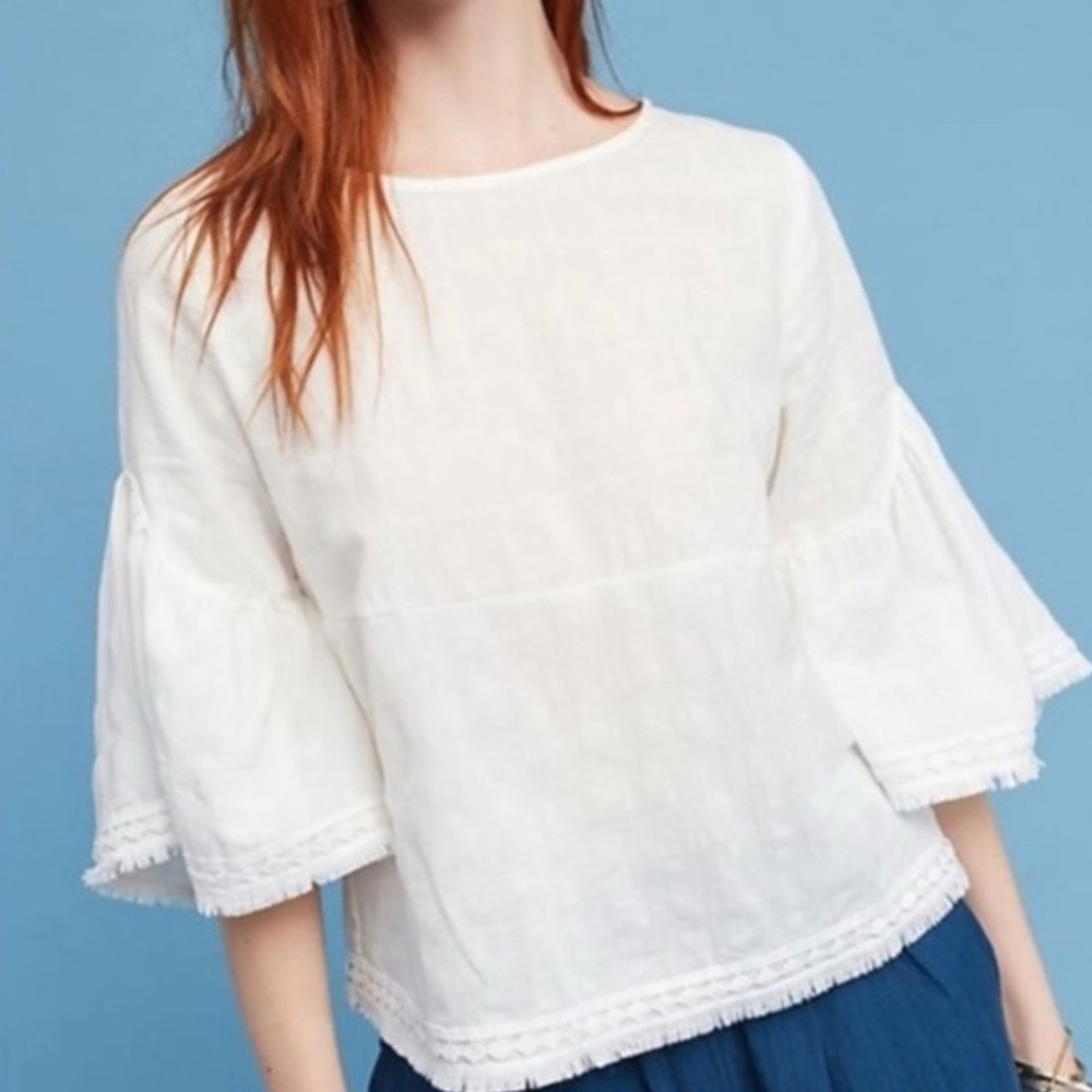 Dolan White Bell Sleeve Blouse
